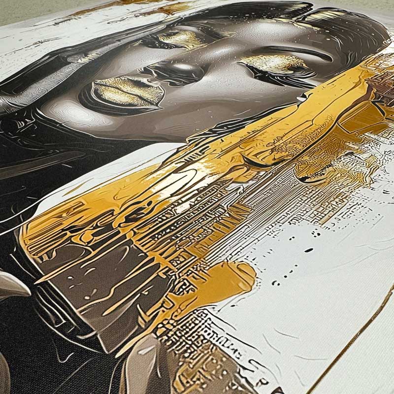 Negirdžiu, Nematau, Nekalbu (Sidabrinė Versija) – Drobė Su Laku