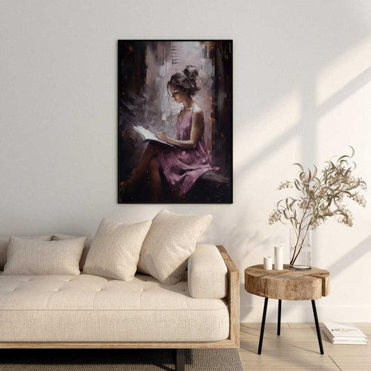 Romantic Book Reader - Canvas