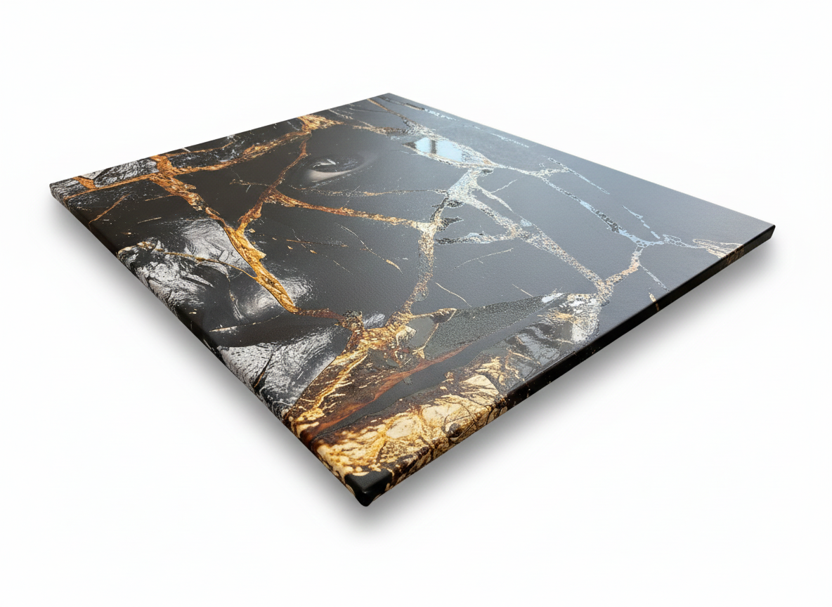 Auksinis Marmuras Ir Akis - Drobė Su Laku