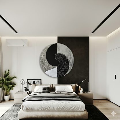 Baltoji Pusiausvyra - Apvalus Aliuminio Paveikslas