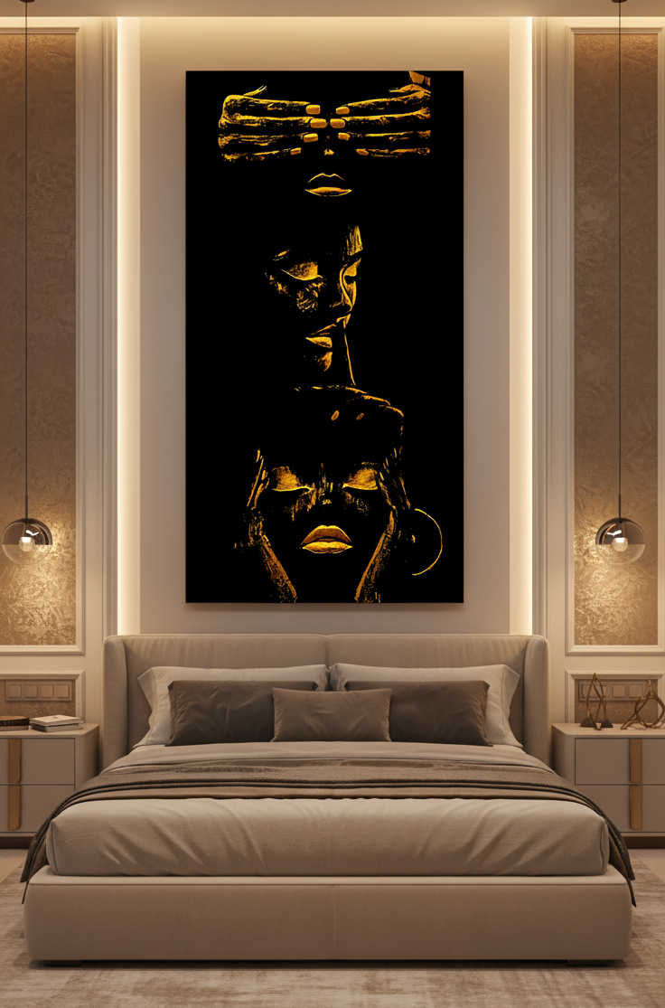 Trys Veidai – Drobė Su Laku