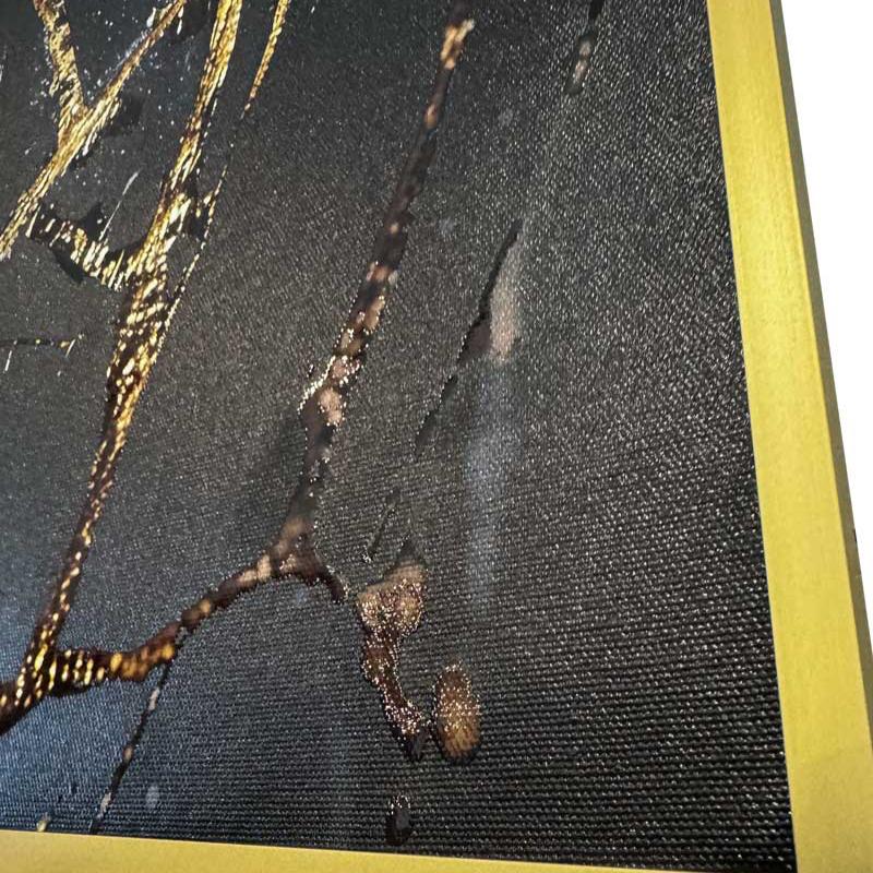detail print canves drobe detales remelis auksinis