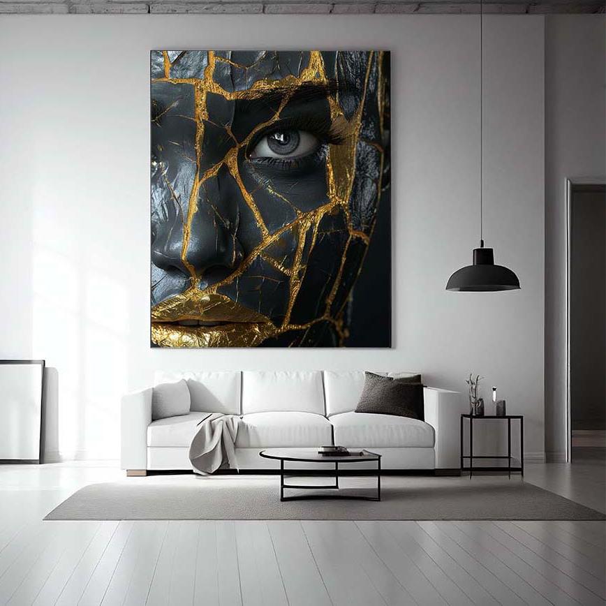 print didelio dydžio paveikslas modernus golden