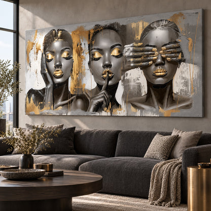 No Hear, No Speak, No Look (Silver Edition) - Canvas + Varnish