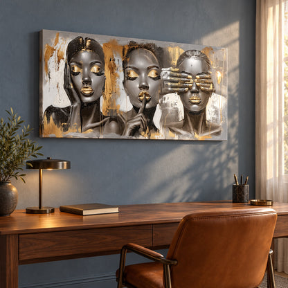 No Hear, No Speak, No Look (Silver Edition) - Canvas + Varnish