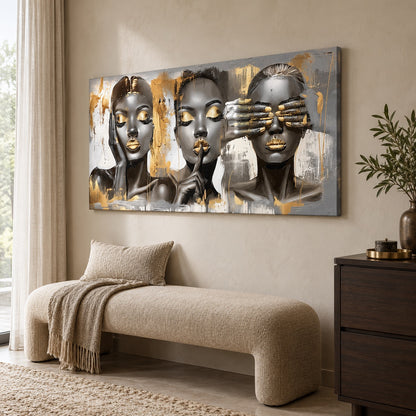 No Hear, No Speak, No Look (Silver Edition) - Canvas + Varnish