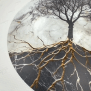 Roots of Life - Round Aluminum Wall Art