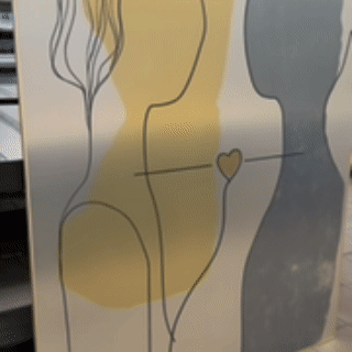 Minimalist Love Line Art - Aluminium Print