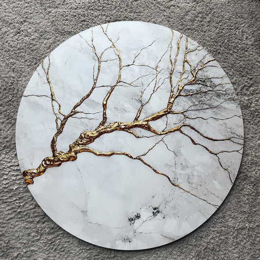 Golden Tree - Round Aluminium + Varnish