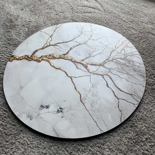 Golden Tree - Round Aluminium + Varnish