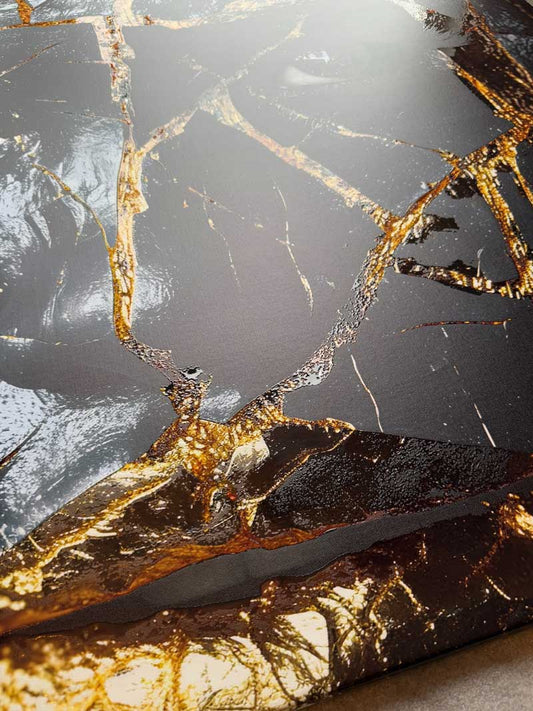 Gold Marble Eye - Canvas + Varnish