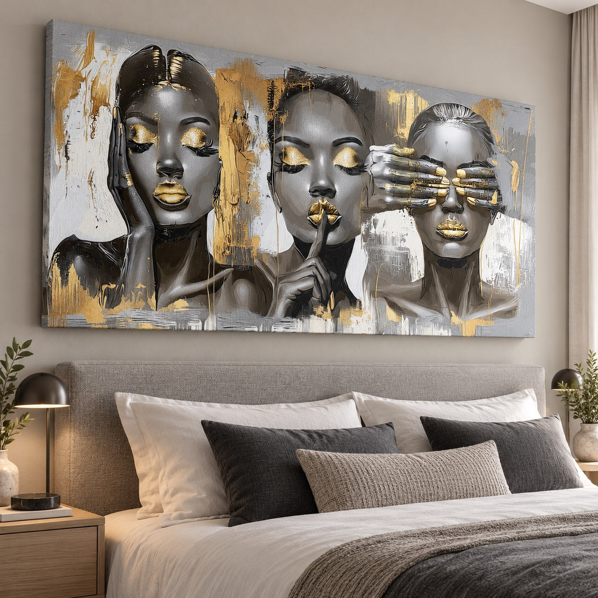No Hear, No Speak, No Look (Silver Edition) - Canvas + Varnish