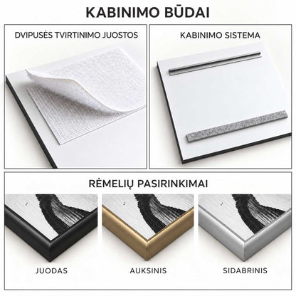 Aliuminio paveikslo kabinimo būdai