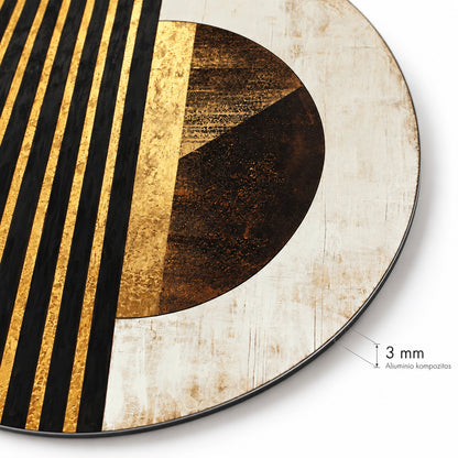 Close-up of the 3 mm aluminium composite panel edge on the round print