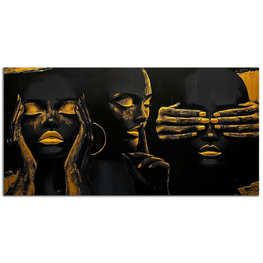 No Hear, No Speak, No Look - Canvas With Varnish