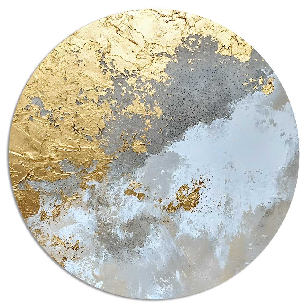 Golden Clouds - Round Aluminum + Varnish