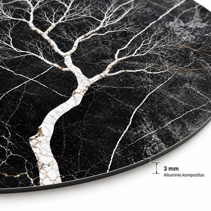 Close-up of the 3 mm aluminium composite panel edge on the round print