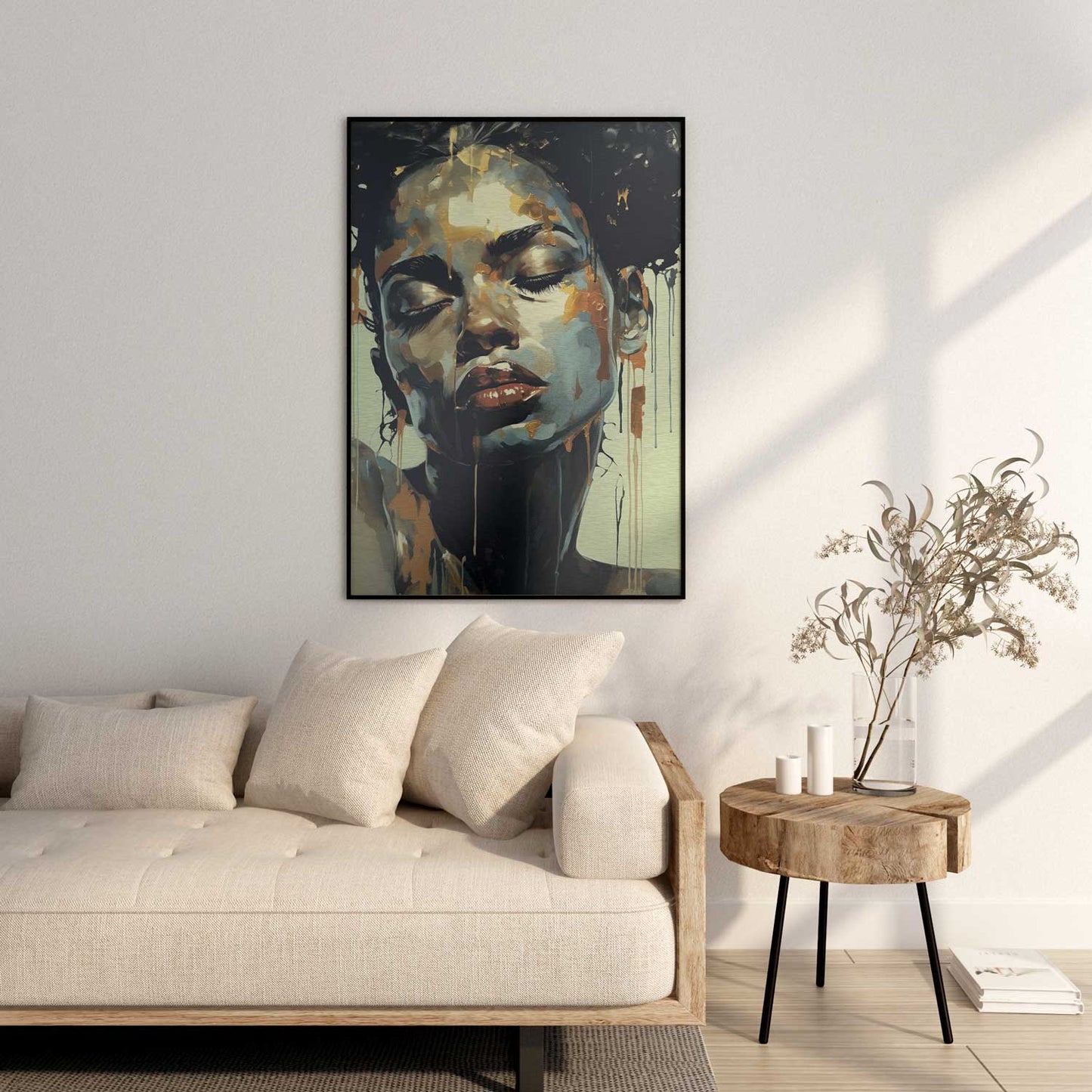 print modern abstract women golden art metal aliminium interior dideliu dydžiu paveikslai