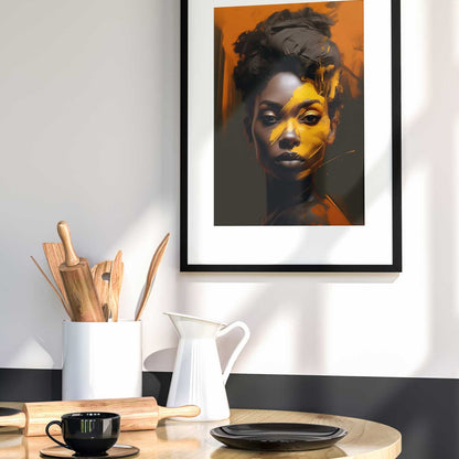black women print yellow red detail modernus menas studio kitchen interior