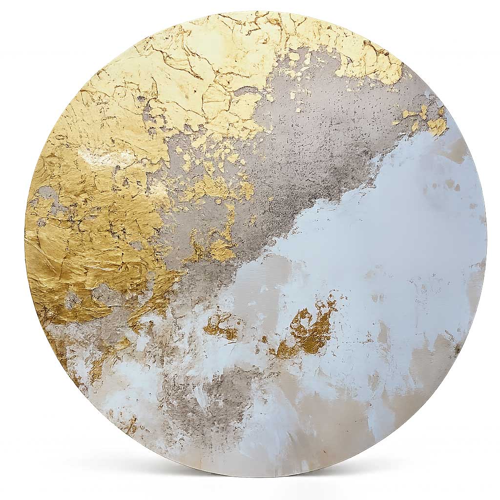 Golden Clouds - Round Aluminum + Varnish