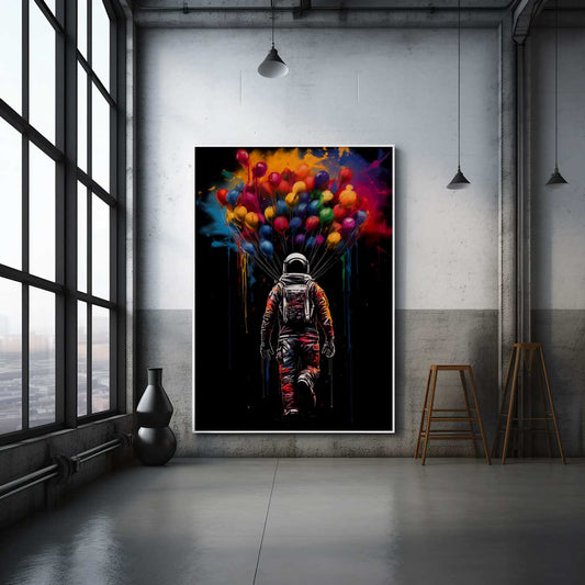 Astronaut & Balloons - Canvas
