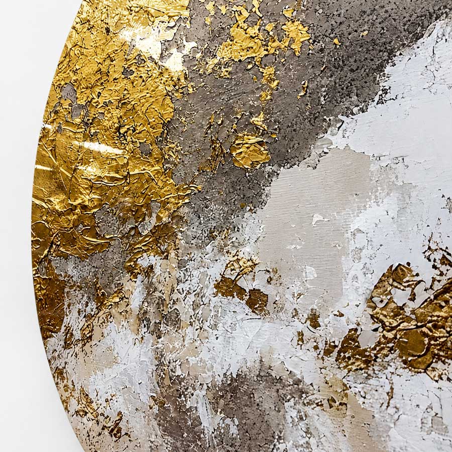 Golden Clouds - Round Aluminum + Varnish