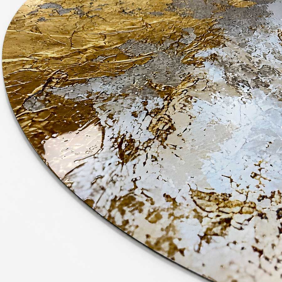 Golden Clouds - Round Aluminum + Varnish