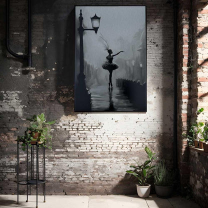 dovna balerinai ballerina metal print dancer in the empty street black silver metal poster