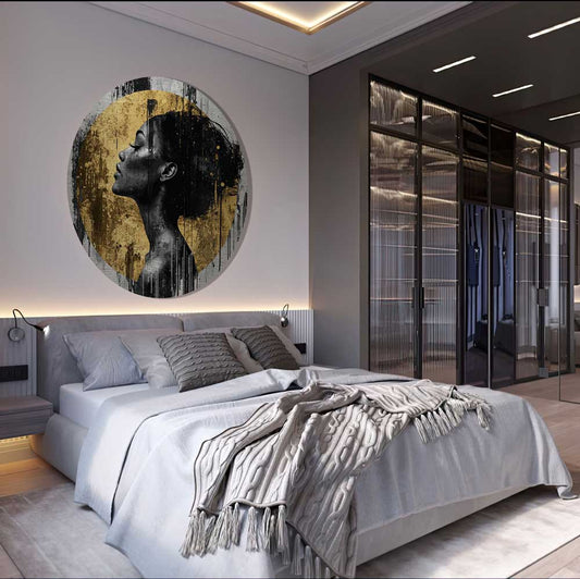 Golden Thought - Round Aluminium + Varnish