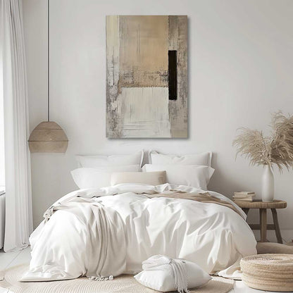 Black Horizon canvas wall art in bright minimalist interior decor