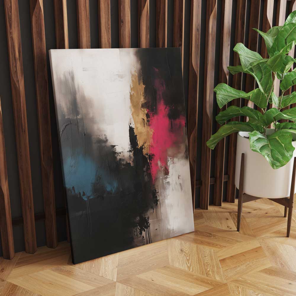 Canvas painting in modern living room interior