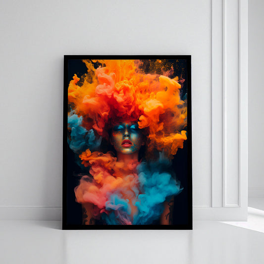 modern style orange blue canvas