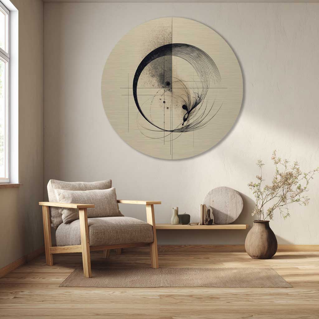 Gravitacijos Linija – Apvalus Aliuminio Paveikslas