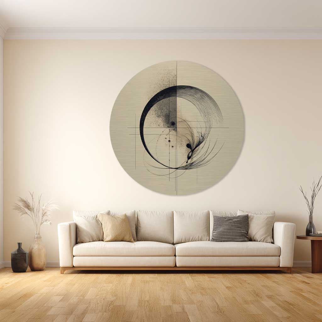 Gravitacijos Linija – Apvalus Aliuminio Paveikslas