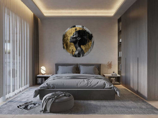Golden Thought - Round Aluminium + Varnish
