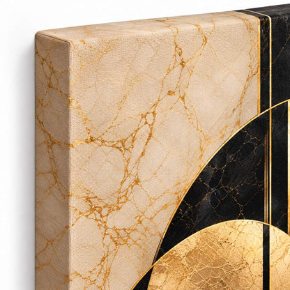 Golden Arcs canvas print — close-up of the stretched canvas edge
