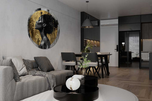 Golden Thought - Round Aluminium + Varnish