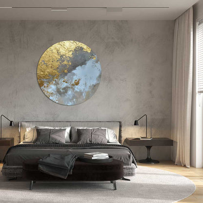 Golden Clouds - Round Aluminum + Varnish