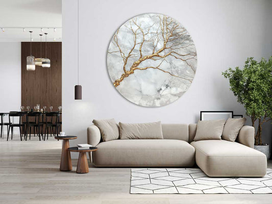 Golden Tree - Round Aluminium + Varnish
