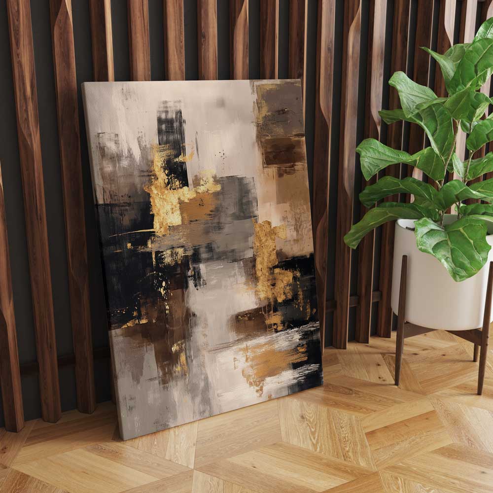 Canvas artwork with shiny golden textures