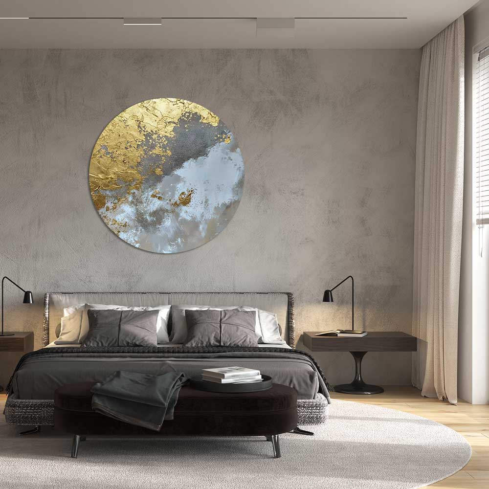 Golden Clouds - Round Aluminum + Varnish