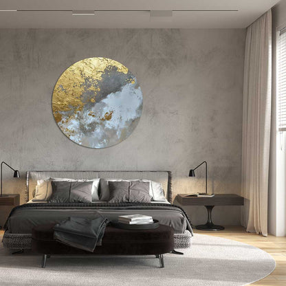 Golden Clouds - Round Aluminum + Varnish