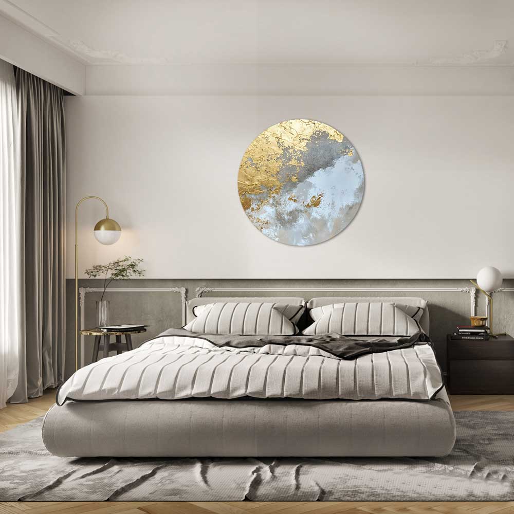 Golden Clouds - Round Aluminum + Varnish