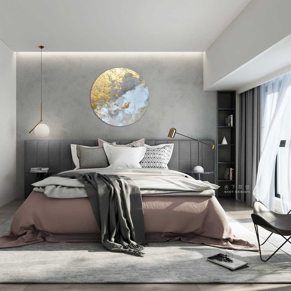 Golden Clouds - Round Aluminum + Varnish