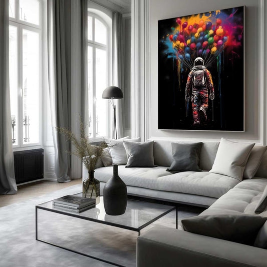 Astronaut & Balloons - Canvas
