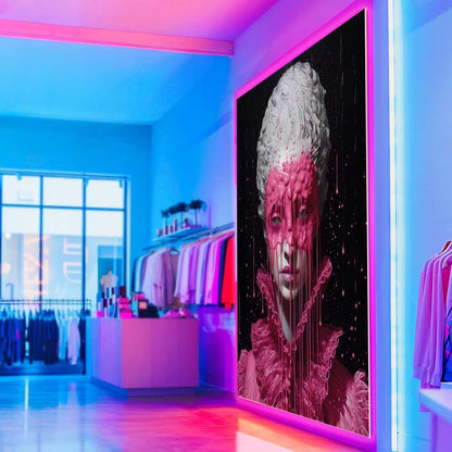Shop studio print detail canvas moder art pink color glow in the dark