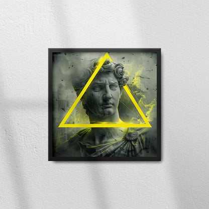 Greek god statue wall art neon print modern wall art unique wall decor neon triangle painting glowing