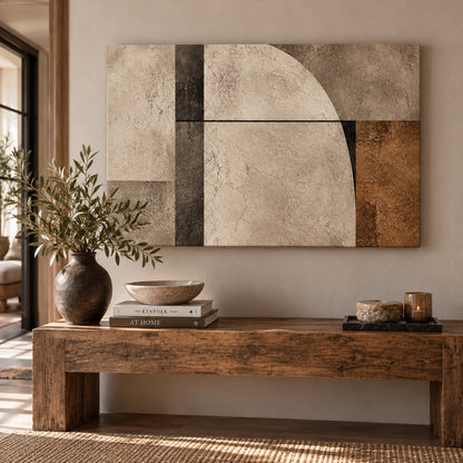 Quiet Structure canvas print — displayed above an entryway console
