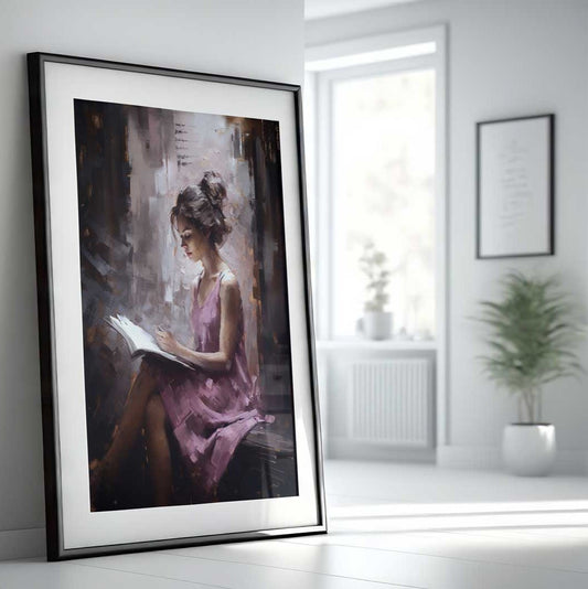 Romantic Book Reader - Canvas