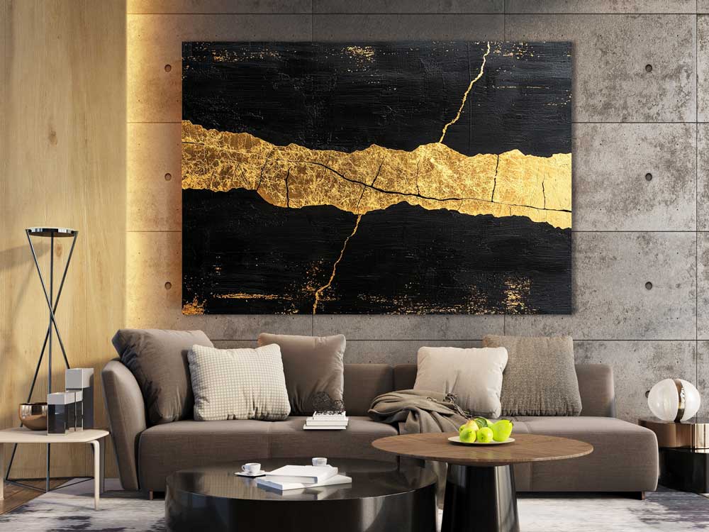 Golden Line – Canvas + Varnish